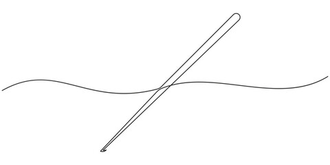 Big and Small Knitting Crochet Hooks, metal Aluminum Crochet Hooks continuous one line drawing, Cropped hands of woman knitting wool at home, Indonesia.