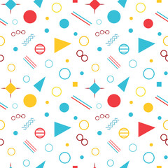 Memphis Style Geometric Seamless Pattern