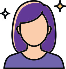 Abstract geometric shape with vibrant color gradients isolated on transparent background