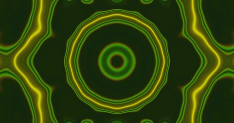 Seamless looping tunnel video with vibrant green and yellow patterns