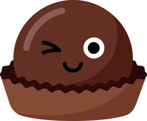 Illustration of a chocolate ball isolated on white background in vector format