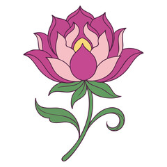 Single Lotus Flower Vector