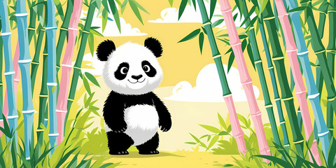 Panda in the bamboo forest
