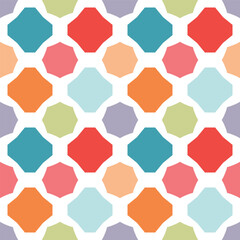Pastel Geometric Quatrefoil Lattice Pattern