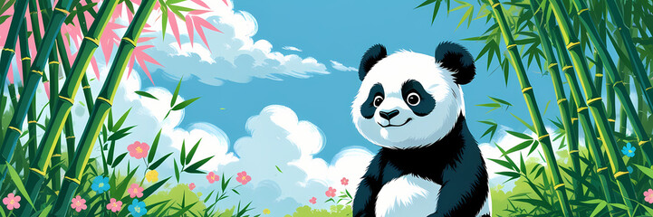 Panda in the bamboo forest