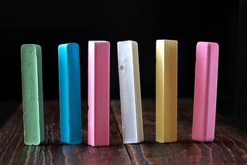 Multicolored chalk sticks