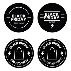 Black Friday Sales Badges, Exclusive Deals and Big Savings Set