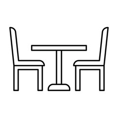 Dining Table and Chairs Outline Icon