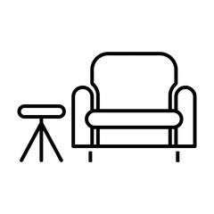 Living Room Furniture Line Icon