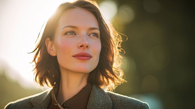 Professional portrait of a woman in nature outdoor setting gigapixel art scale capturing empowerment and elegance
