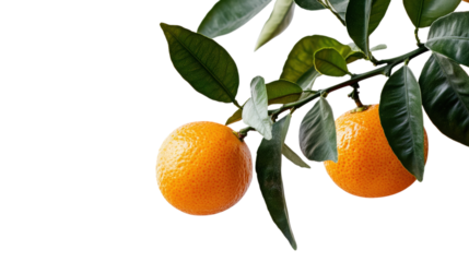 Orange Fruit on Branch isolated on a transparent background