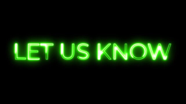 Neon Typography Animation Text Let Us Now