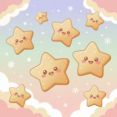 Pastel Kawaii Christmas Background