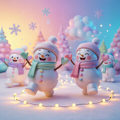 Pastel Kawaii Christmas Background