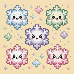 Pastel Kawaii Christmas Background