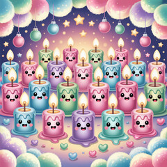 Pastel Kawaii Christmas Background