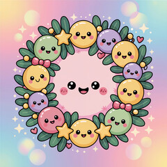 Pastel Kawaii Christmas Background