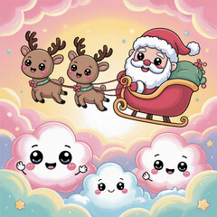 Pastel Kawaii Christmas Background