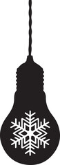 Christmas Hanging Light Bulb Silhouette