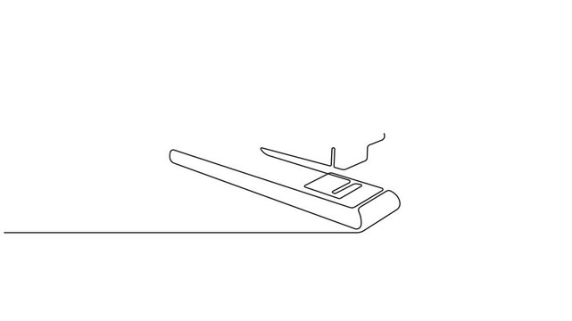 Animated self drawing of continuous one line draw of Stapler,  illustration concept, Full length single line 4k animation video.
