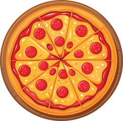 Delicious hot Italian pizza with cheese and tomato, isolated on a white background