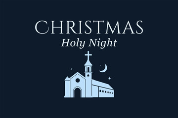 Obraz premium christmas holy night serene greeting card