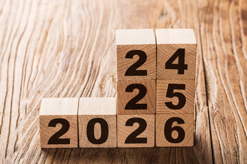 symbolize the change from 2025 to the new year 2026. 2026 happy new year concept.