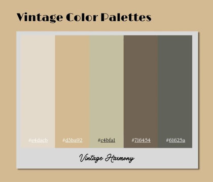 This curated vintage color palette harmonizes retro influences for meaningful design expression and projects.