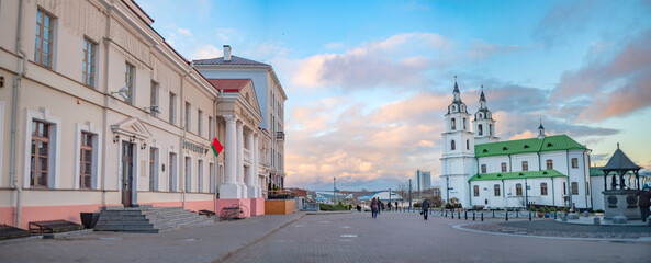 Evening Minsk in late autumn.  Belarus