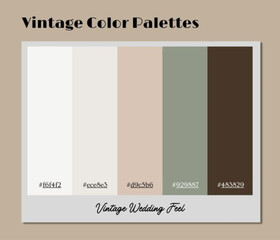 A minimalistic vintage color palette tailored for boutique branding and editorial mood board presentations.