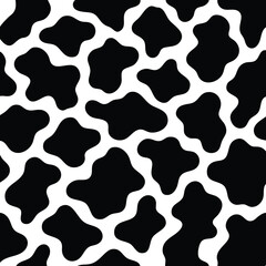 Black and white cow print pattern vector