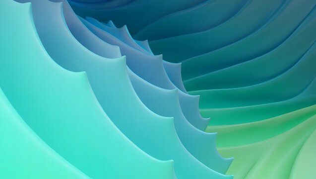 Abstract flowing waves of cool blue and green colors creating a sense of depth and movement