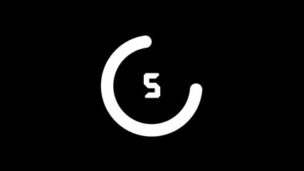 Circular white countdown numbers 10 to 0 with rotating geometric shapes in animated motion. Animated White circular countdown number 10 to 0 and Geometric Shape on Black Background abstract curve. - Powered by Adobe