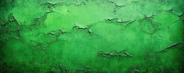Obraz premium textured green wall with peeling cracked paint and weathered plaster conveying a moody distressed atmosphere