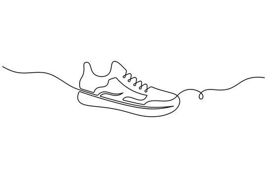 Continuous one line drawing of a sneaker minimalist shoe vector. illustration

