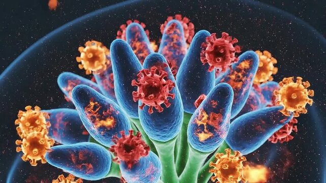 Detailed 3D Medical Animation Visualizing Autoimmune Attack on Healthy Tissues with Inflammatory Cytokines and Viral-like Particles