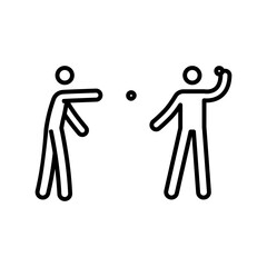 snowball fight icon, outlined style