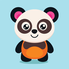 Naklejka premium A cute baby panda bear character illustration vector from the wild zoo of China
