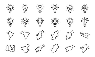 Education and Study Line Icons Set – Books, Notes, Folders, Ideas, Research, Music, Documents and Knowledge Symbols for Learning and Academic Design