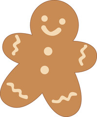 Gingerbread Man Illustration with Cream Icing