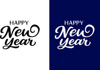 Elegant Happy New Year Typography Design for Festive Greetings