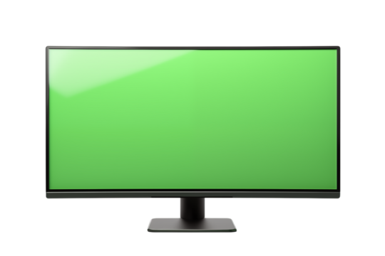 Green Screen Monitor Display - Isolated PC Screen for Tech Projects on transparent background png