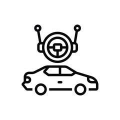 Black line icon for automated driving