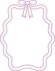 Delicate Wavy Frame with Bow Accent