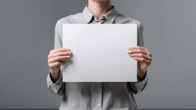 Blank Canvas in Hands: A person, holding a pristine, blank paper, poised to fill it with ideas and words.
