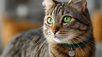 A domestic cat or dog looking alert and affectionate, highlighting companionship and loyalty