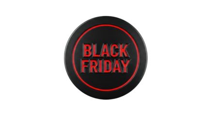 Black friday sale badge isolated on transparent background