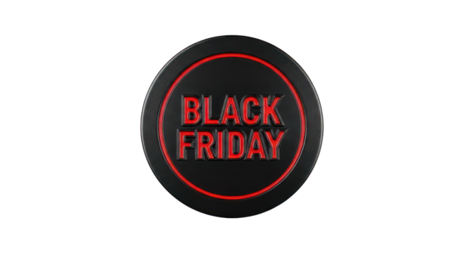 Black friday sale badge isolated on transparent background