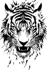 tiger head tattoo illlustration art design 