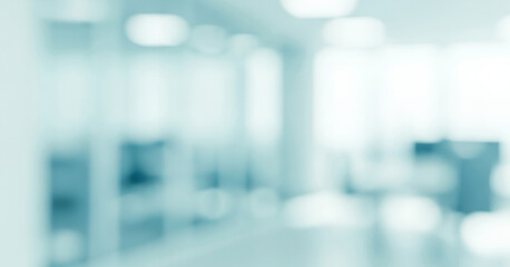 Abstract blurry interior background with cool blue and white tones, creating a refreshing glowing ambience with soft luminous highlights that feel calming and visually balanced.